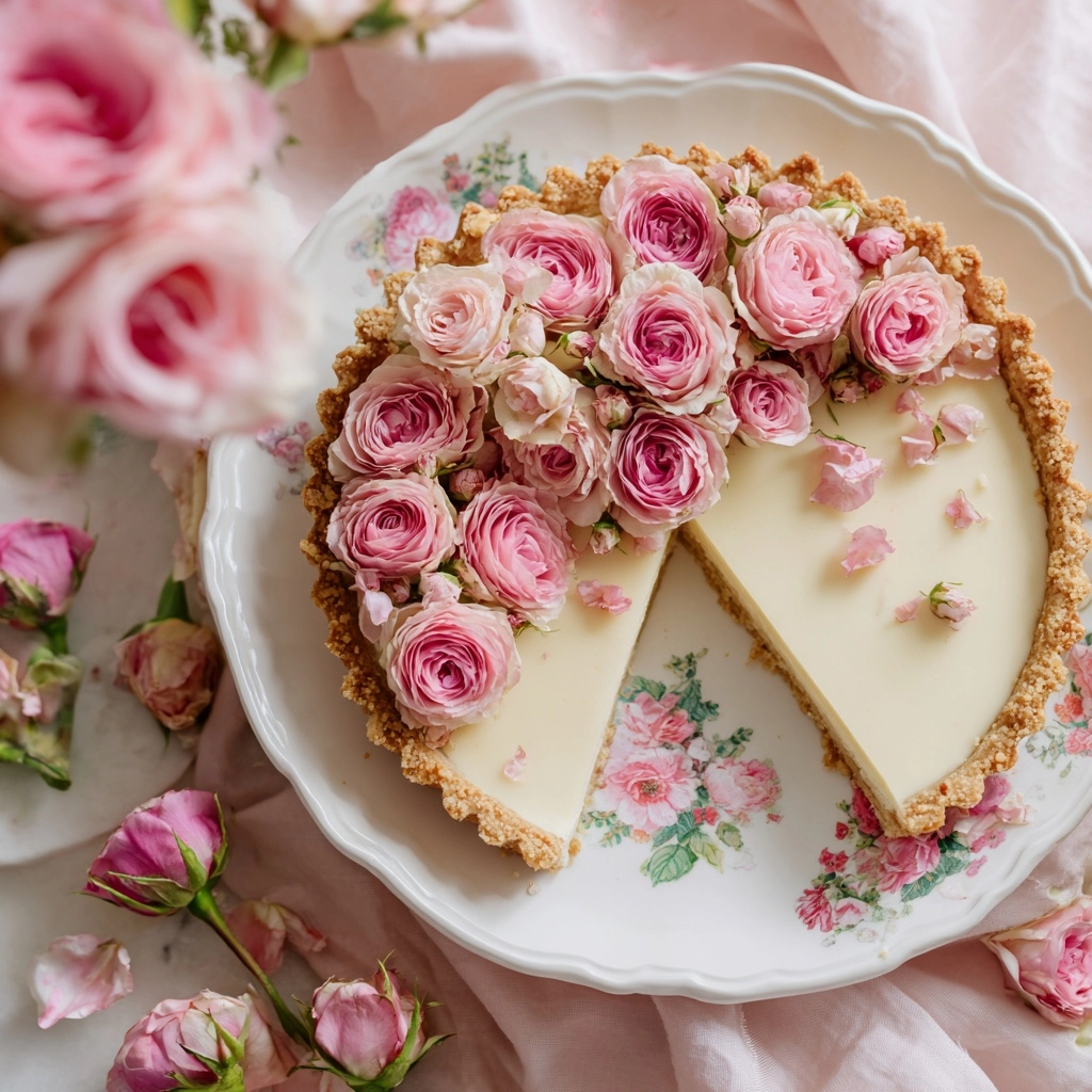 Rose Blossom Panna Cotta Tart Recipe - Recipe Image