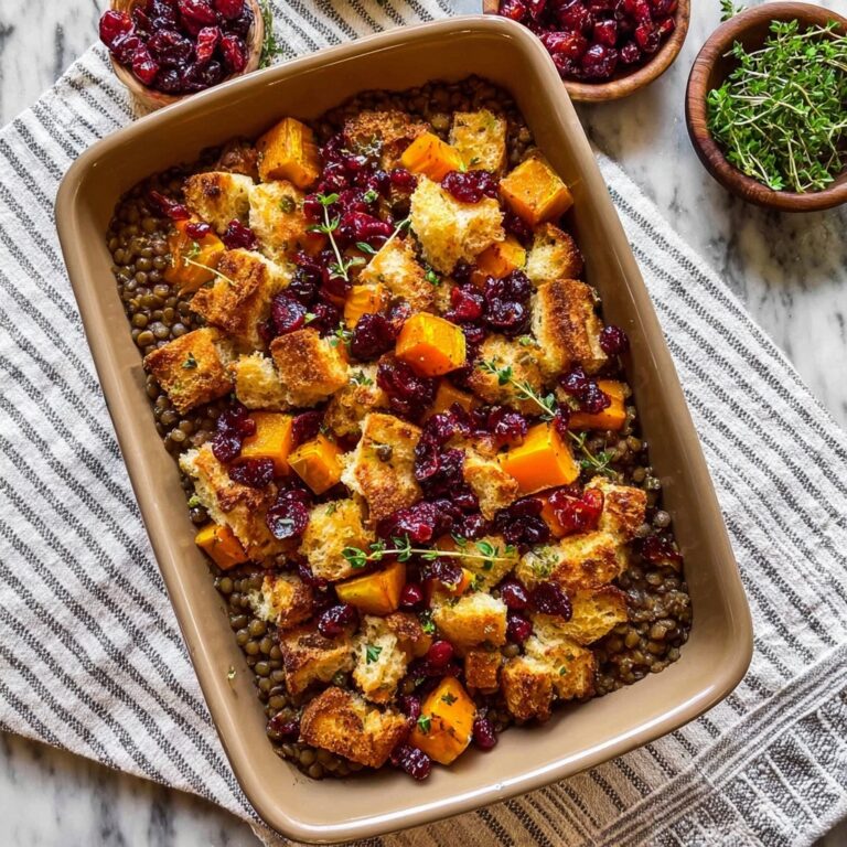 Butternut Squash, Cranberry, and Lentil Stuffing Recipe