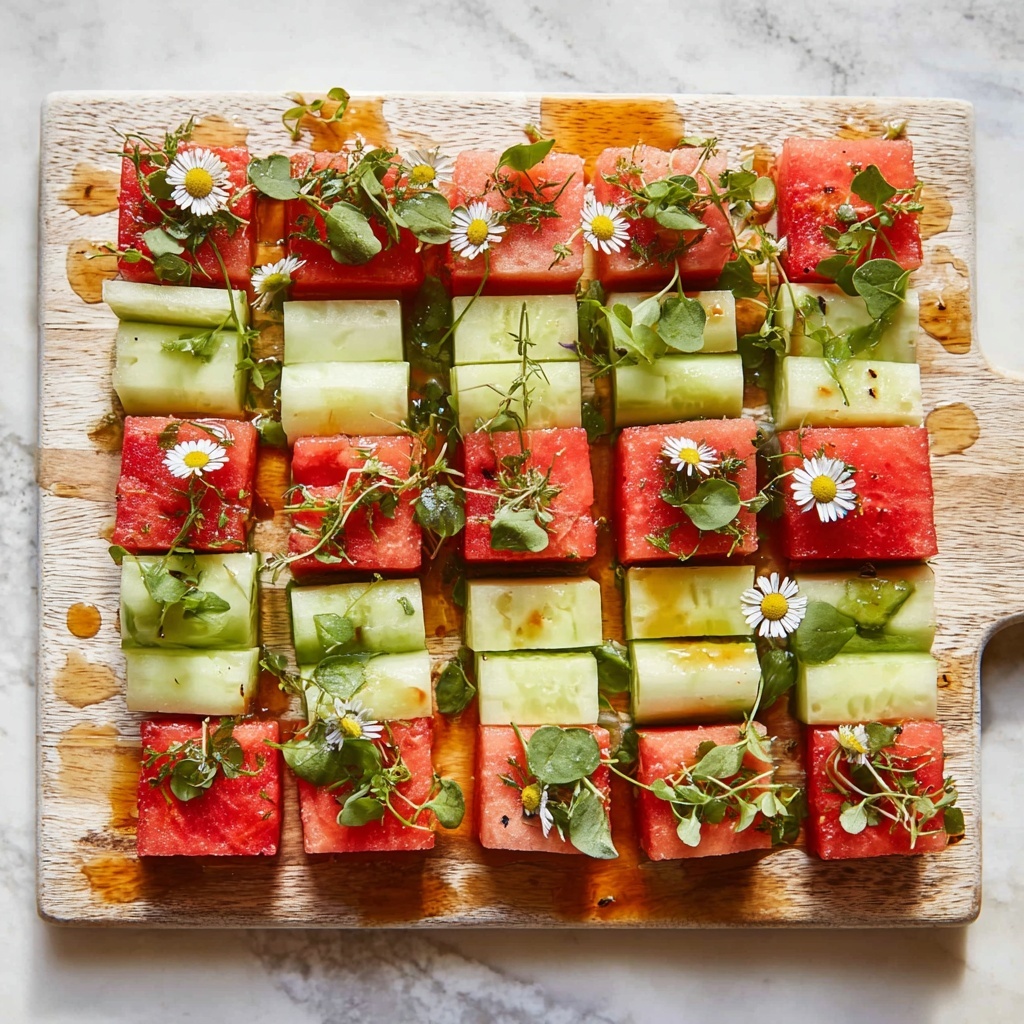 Watermelon Cucumber Mosaic Salad Recipe - Recipe Image