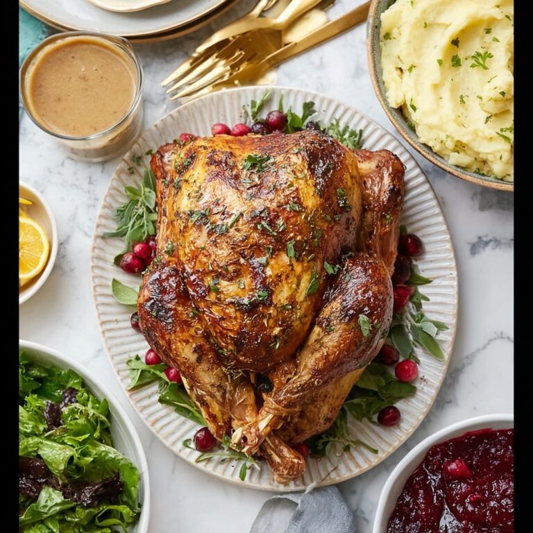 Dry Brined Roast Turkey with Garlic Butter and Herb Aromatics Recipe