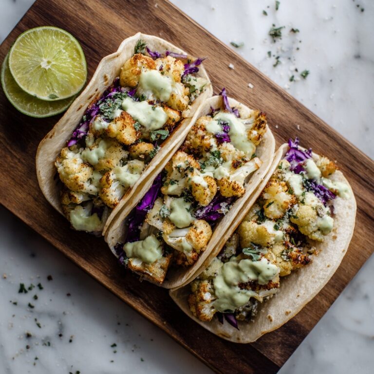 Cauliflower Tacos with Cilantro Lime Crema Recipe
