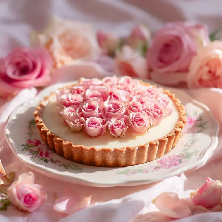 Rose Blossom Panna Cotta Tart Recipe