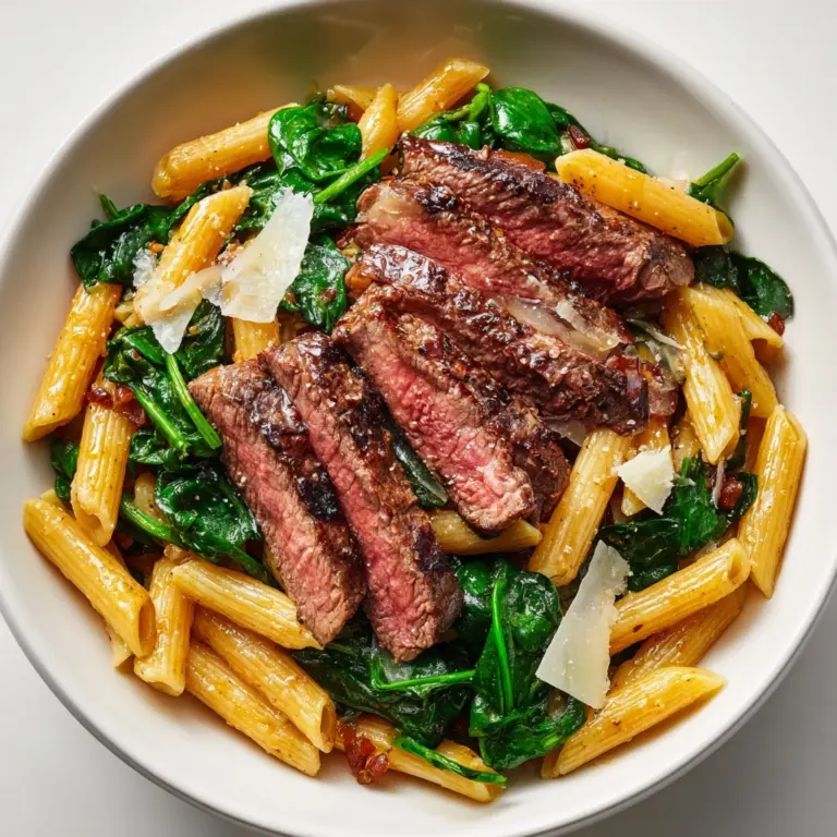Steak Pasta with Creamy Garlic Sauce Recipe