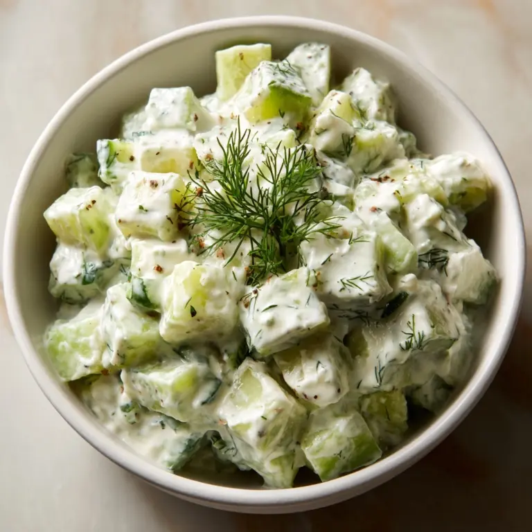 German Cucumber Salad with a Creamy Dill Dressing Recipe