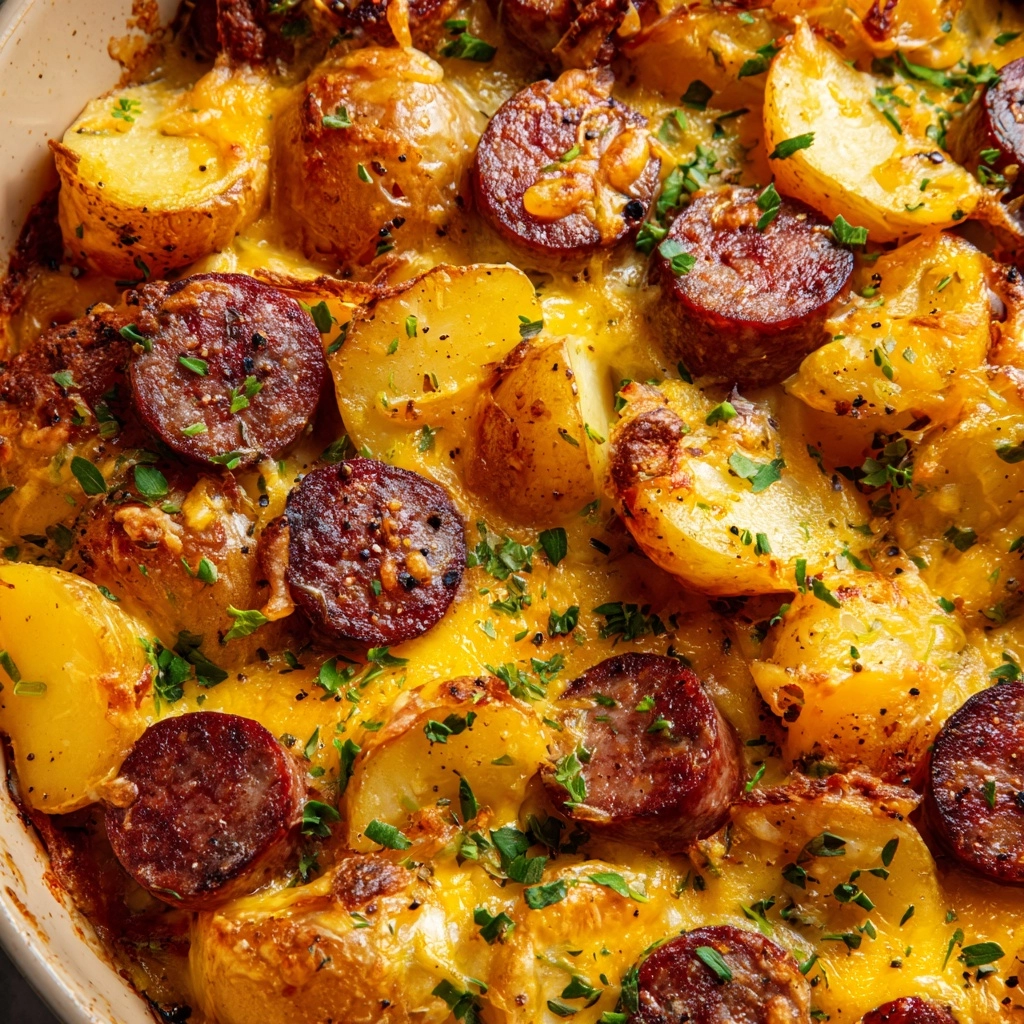 Cheesy Ranch Potatoes and Smoked Sausage Recipe - Recipe Image