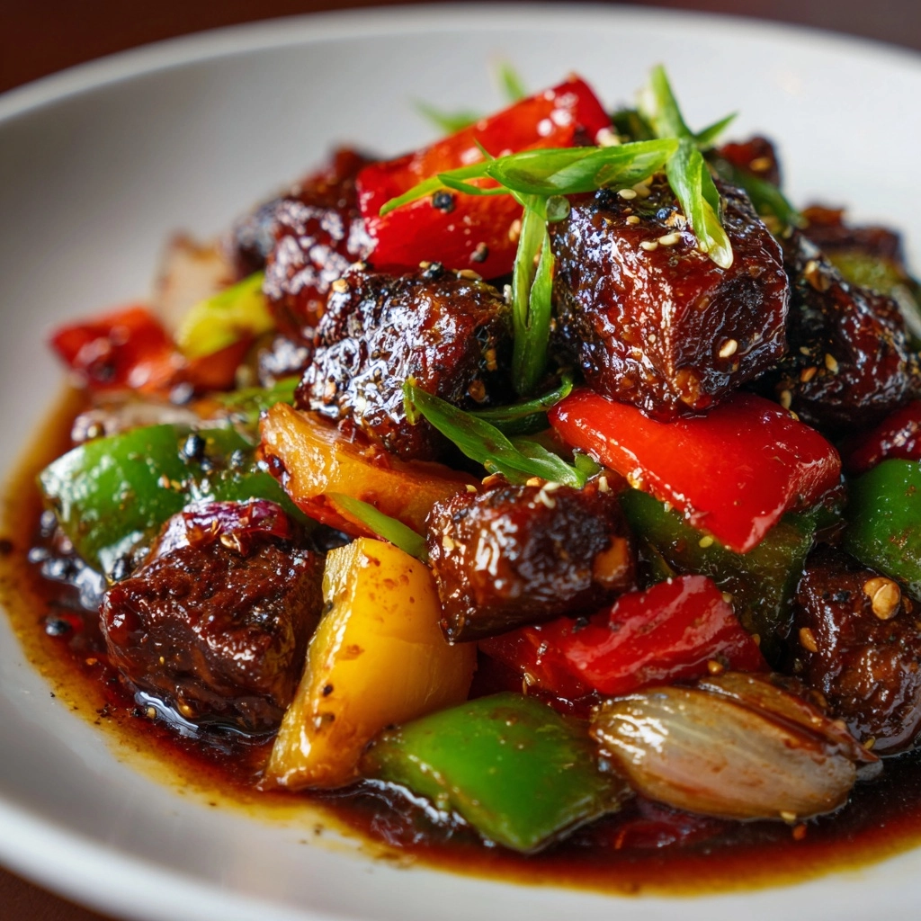 Pepper Steak with Bell Peppers and Onion Recipe - Recipe Image