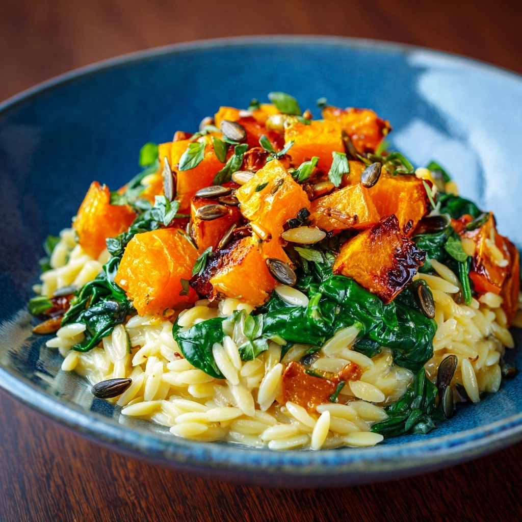 Orzo with Roasted Butternut Squash and Spinach Recipe - Recipe Image