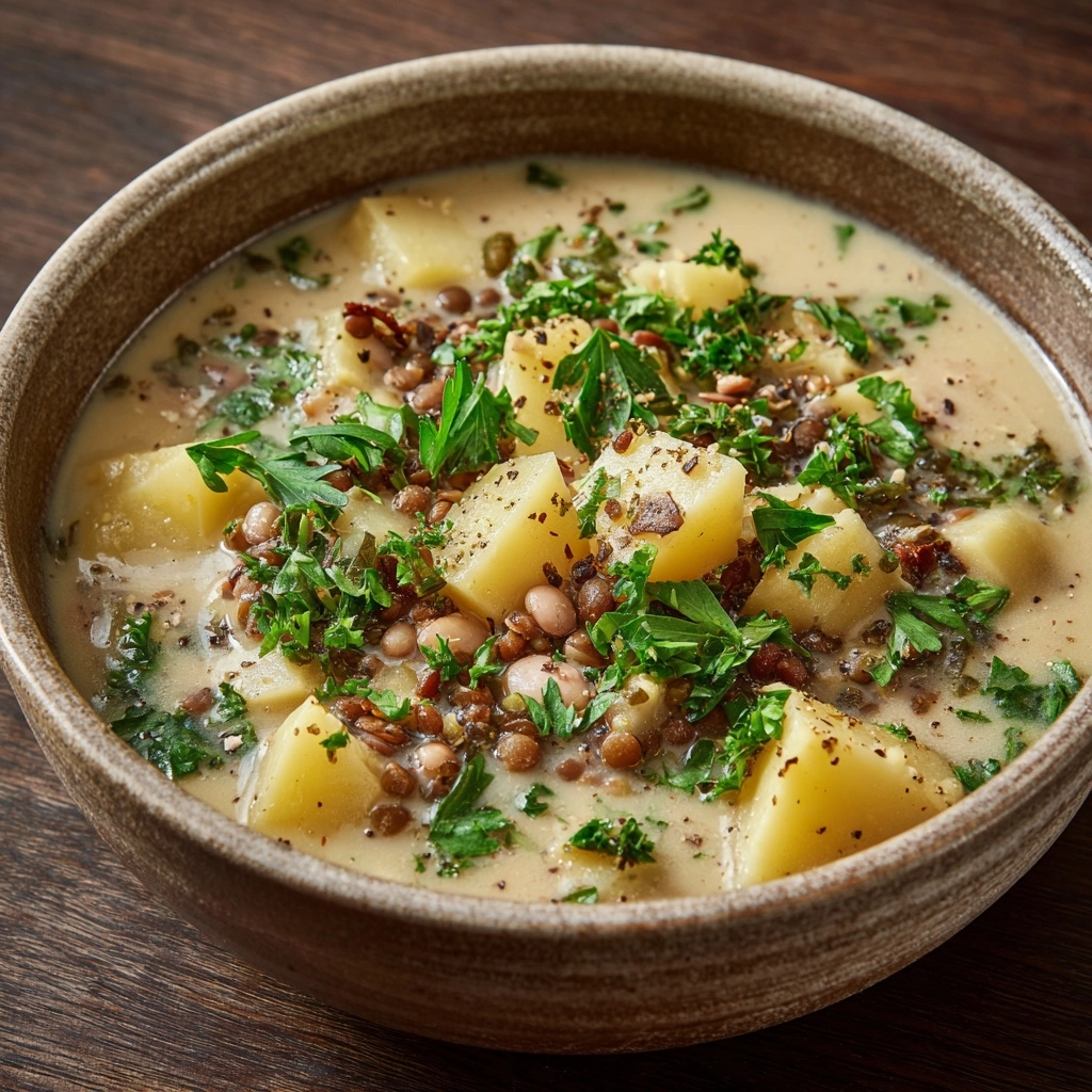 Hearty Potato and Bean Soup with Kale Recipe - Recipe Image