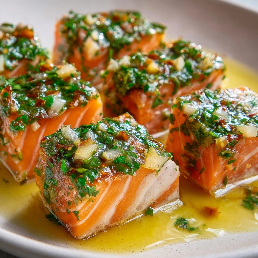 Olive Oil Poached Salmon with Herb Vinaigrette Recipe - Recipe Image