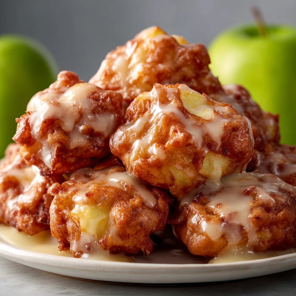 Soft Cinnamon Apple Fritters with Vanilla Glaze Recipe - Recipe Image