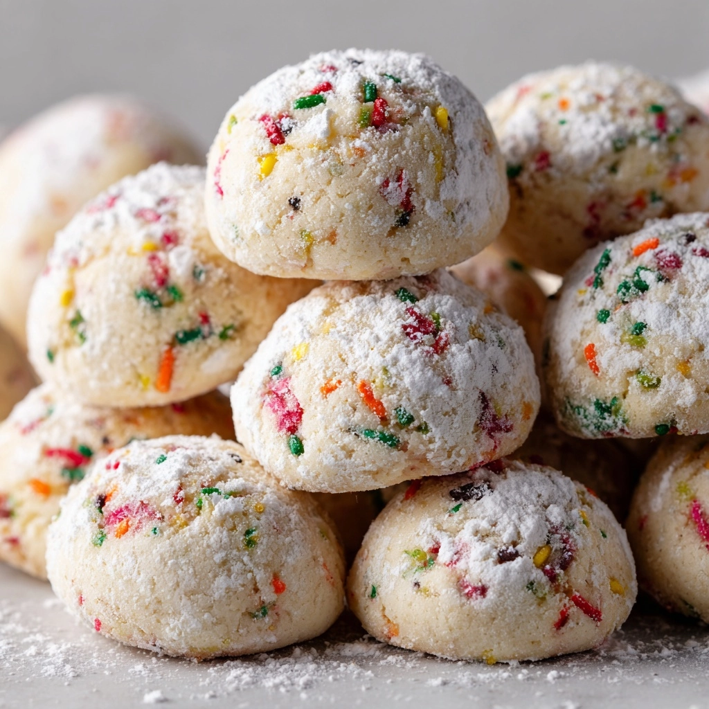 Funfetti Snowball Cookies Recipe - Recipe Image