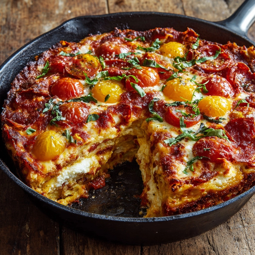 Skillet Cheesy Pizza Chicken Recipe - Recipe Image