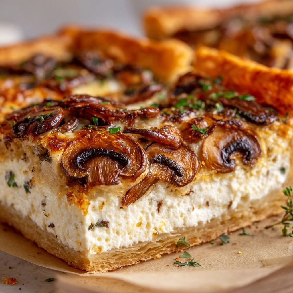 Feta & Mushroom Brunch Squares Recipe - Recipe Image