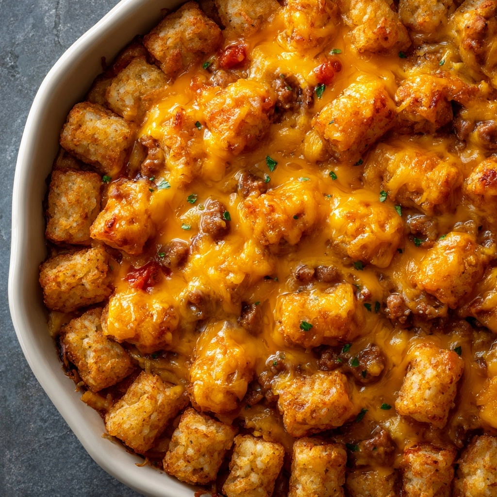 Cheesy Hot Dog Tater Tot Casserole Recipe - Recipe Image