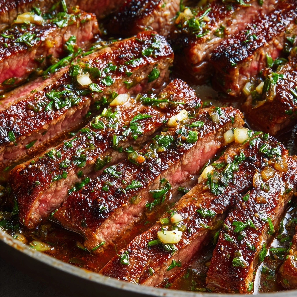 Garlic Butter Skillet Flank Steak Oven Recipe - Recipe Image