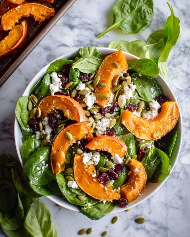Roasted Butternut Squash Spinach Salad with Goat’s Cheese Recipe