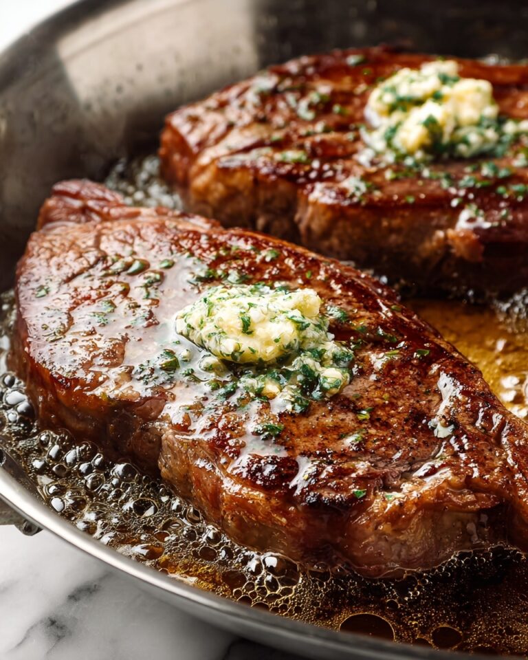 Perfectly Seared Ribeye Steak with Cowboy Butter Recipe