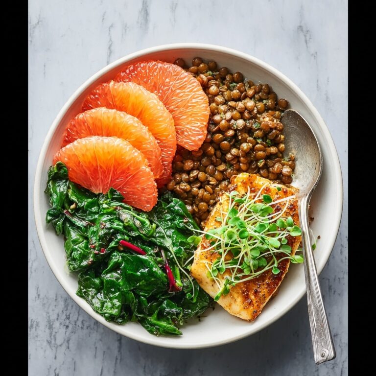 Orange Salmon with Lentils and Wilted Chard Recipe
