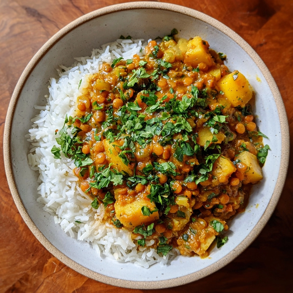 Vegan Butter Lentils and Potatoes Recipe - Recipe Image