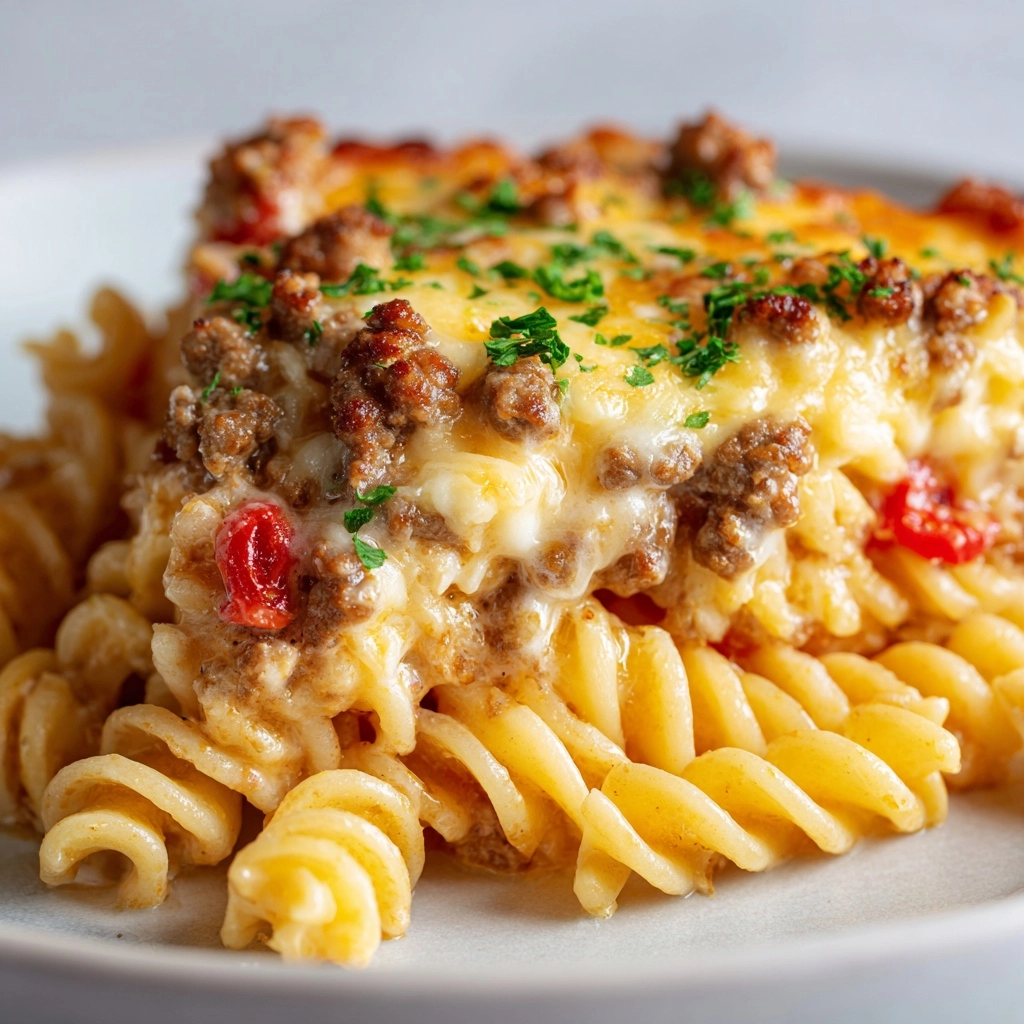 Loaded Cheeseburger Alfredo Pasta Recipe - Recipe Image