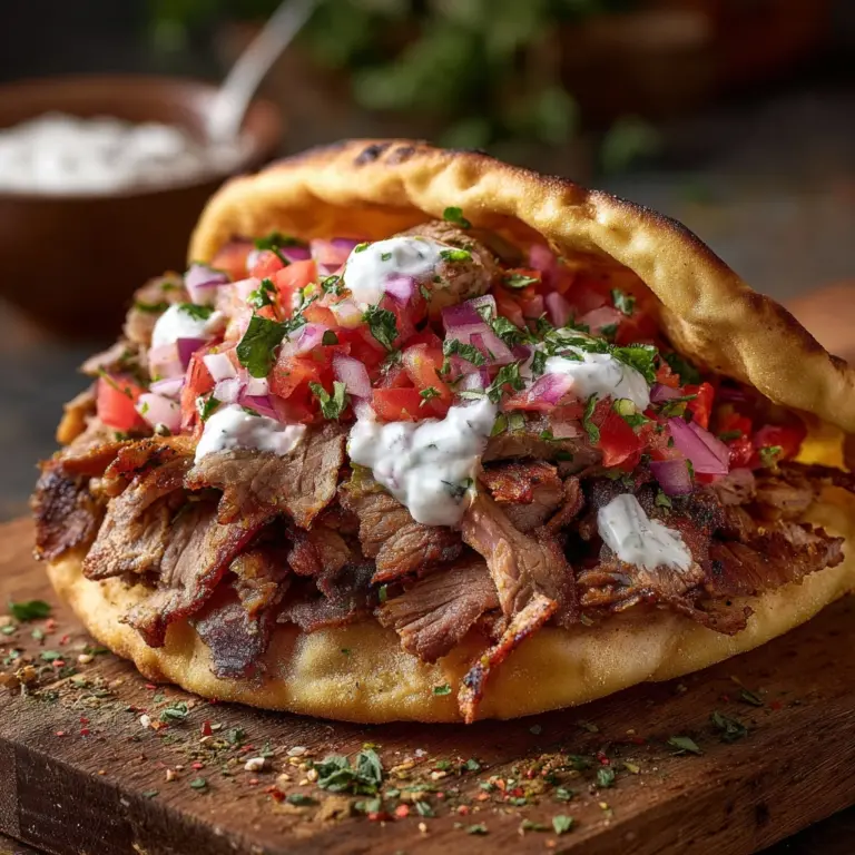 Lamb Gyros with Warm Pita and Toppings Recipe