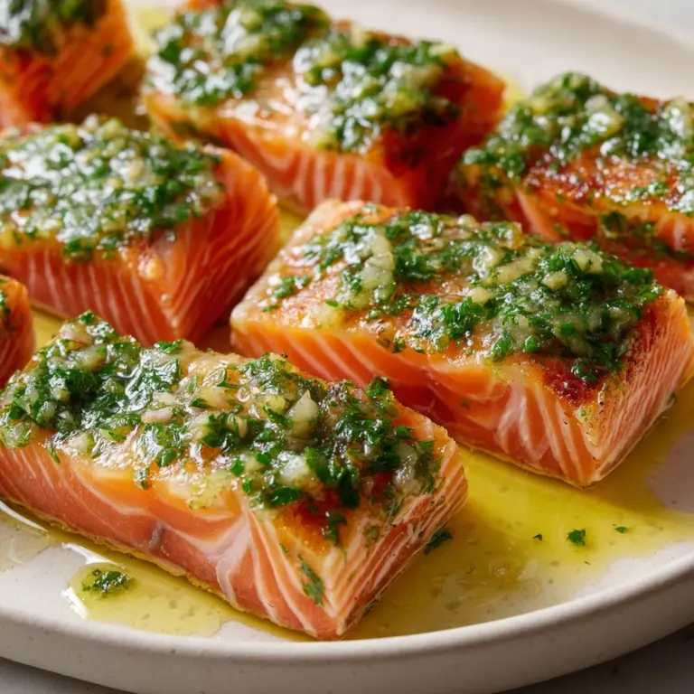Olive Oil Poached Salmon with Herb Vinaigrette Recipe