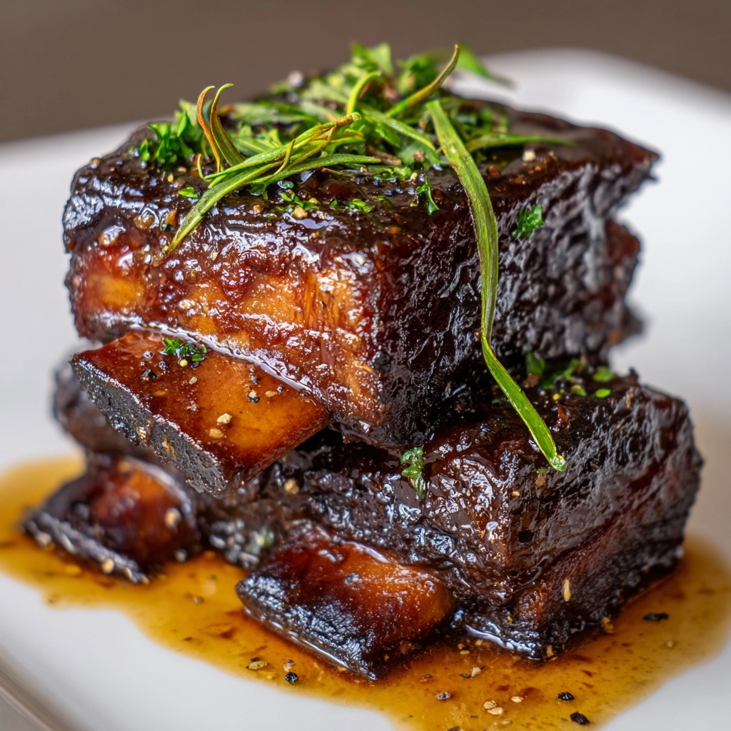 Braised Short Ribs with Red Wine and Herbs Recipe - Recipe Image