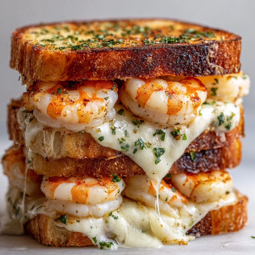 Ultimate Shrimp Grilled Cheese with Garlic Bread Recipe - Recipe Image