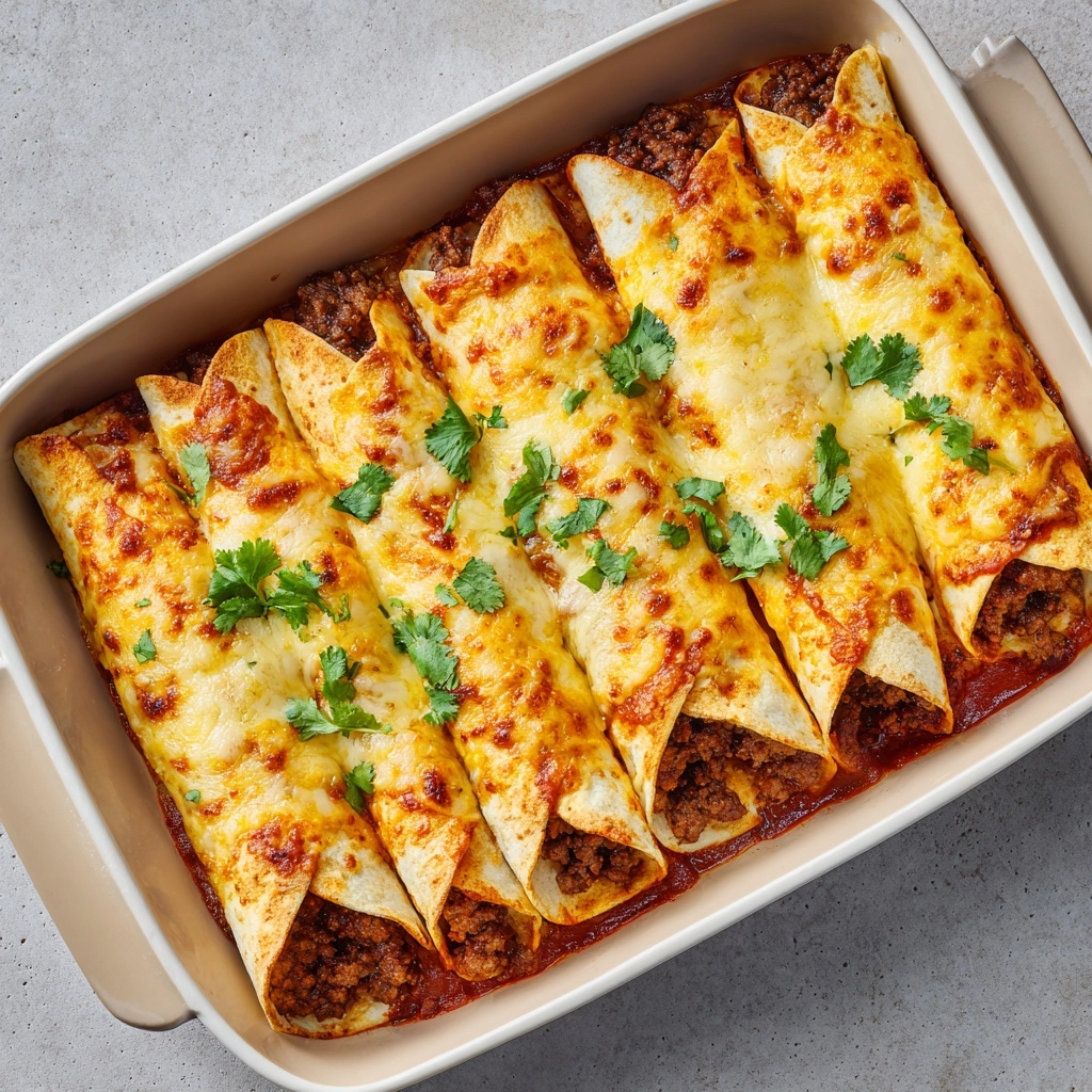 Cheesy Beef & Bean Enchiladas Recipe - Recipe Image