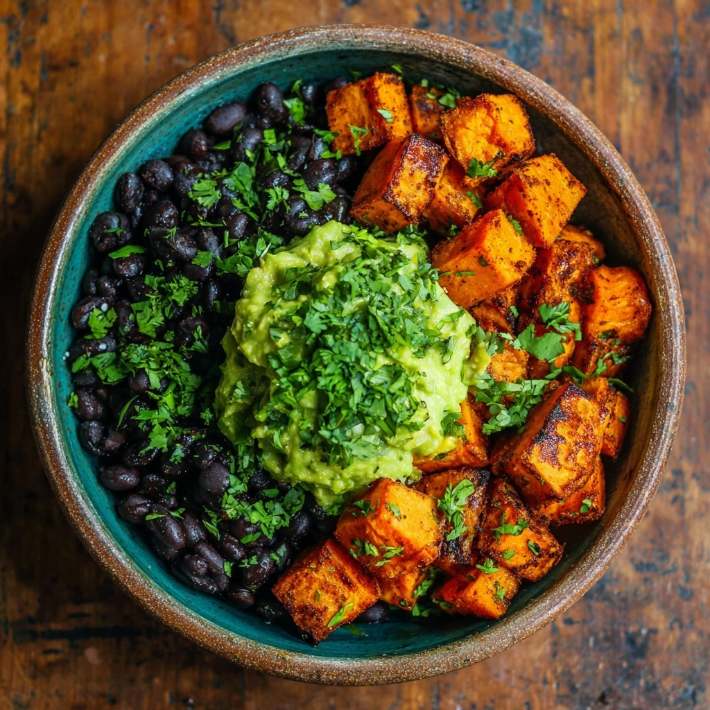 Sweet Potato and Black Bean Bowl with Avocado and Lime Recipe - Recipe Image
