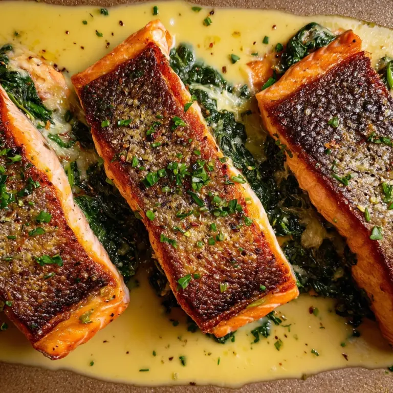 Blackened Salmon Stuffed with Spinach and Parmesan Cheese Recipe