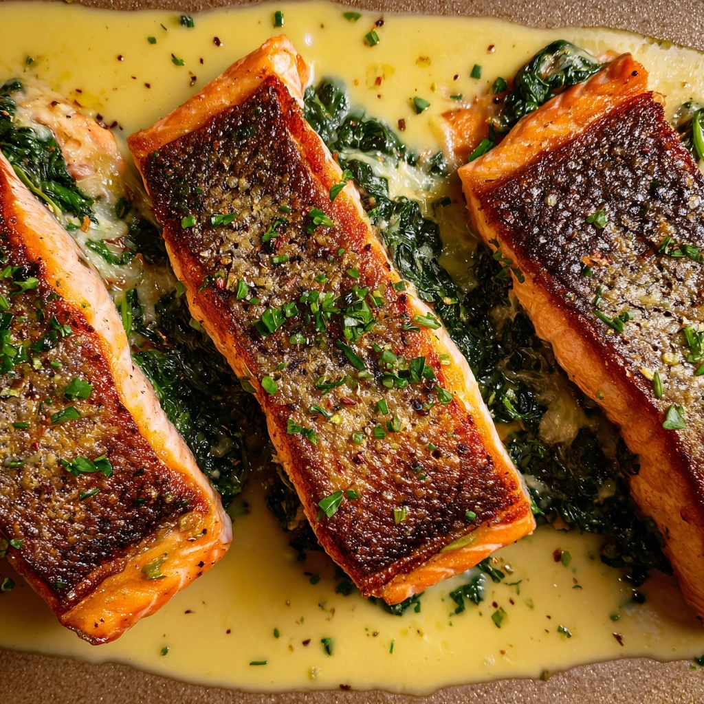 Blackened Salmon Stuffed with Spinach and Parmesan Cheese Recipe - Recipe Image