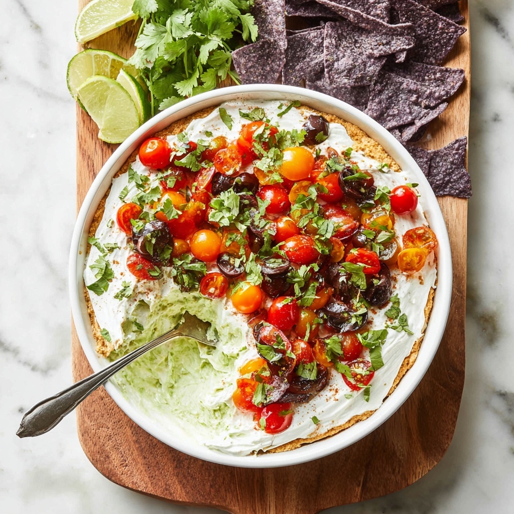 Healthy Green Layered Dipping Bowl Recipe - Recipe Image