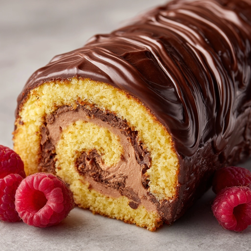 Chocolate Raspberry Swiss Roll Recipe - Recipe Image
