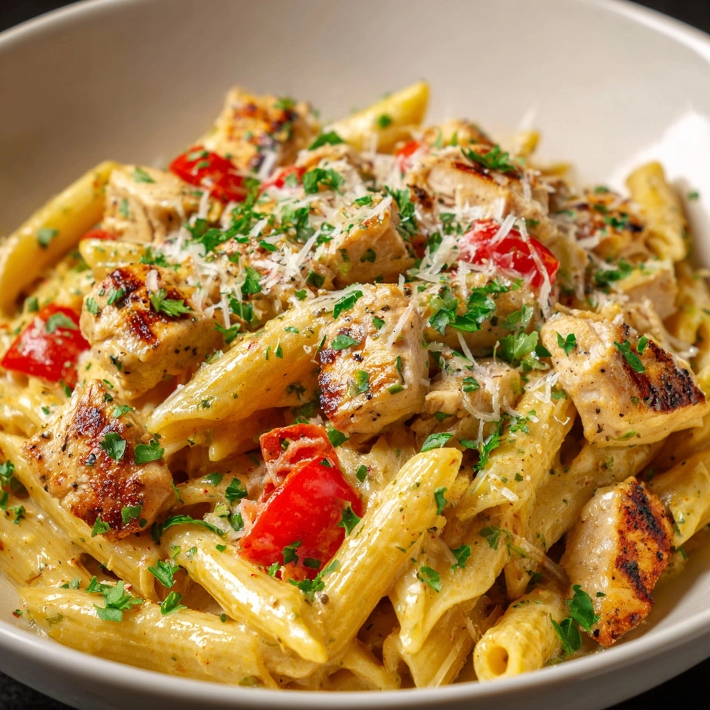One Pot Taco Chicken Alfredo Pasta Recipe - Recipe Image