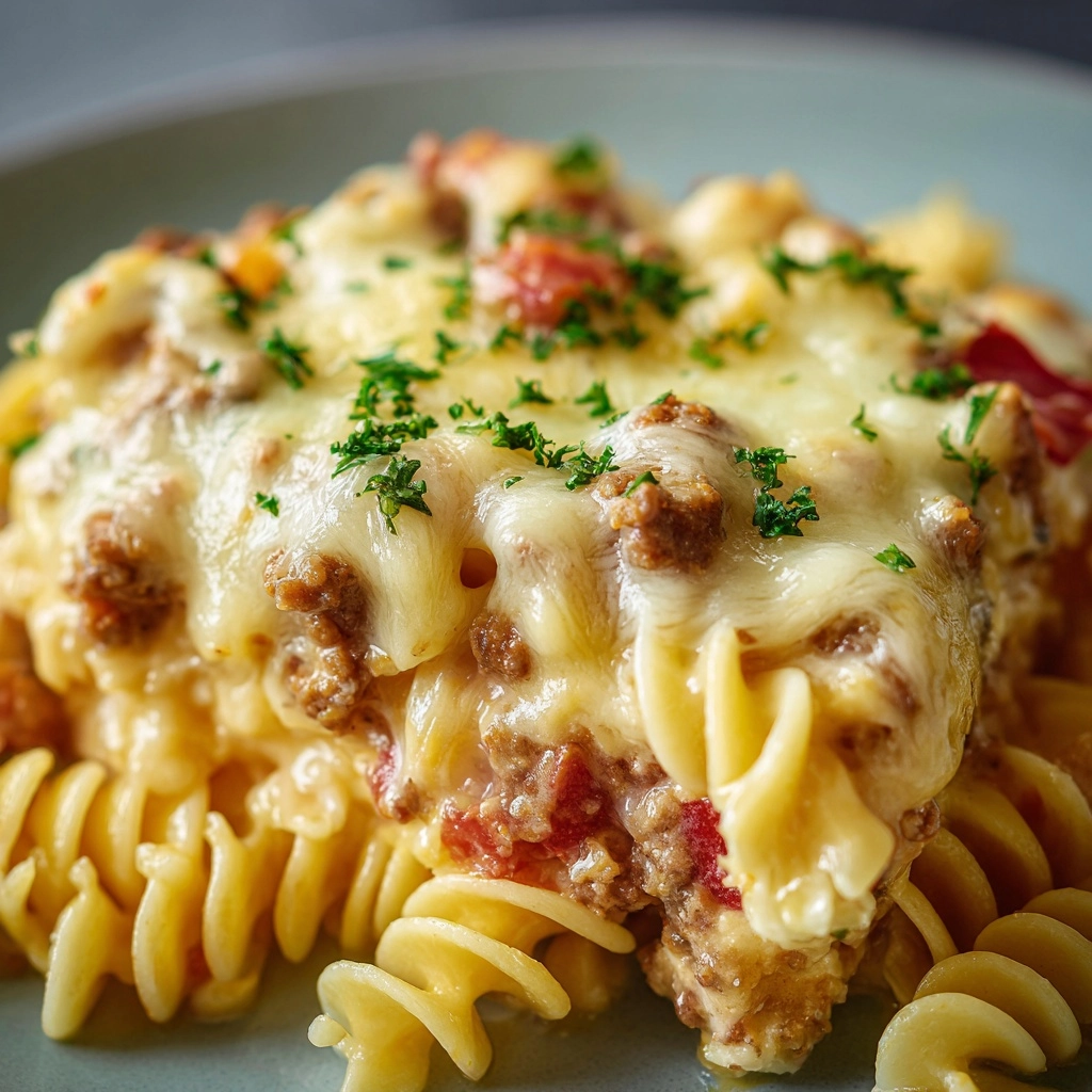 Loaded Cheeseburger Alfredo Pasta Recipe - Recipe Image