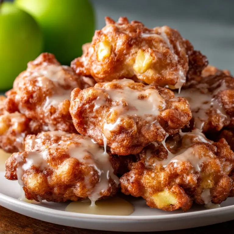 Soft Cinnamon Apple Fritters with Vanilla Glaze Recipe