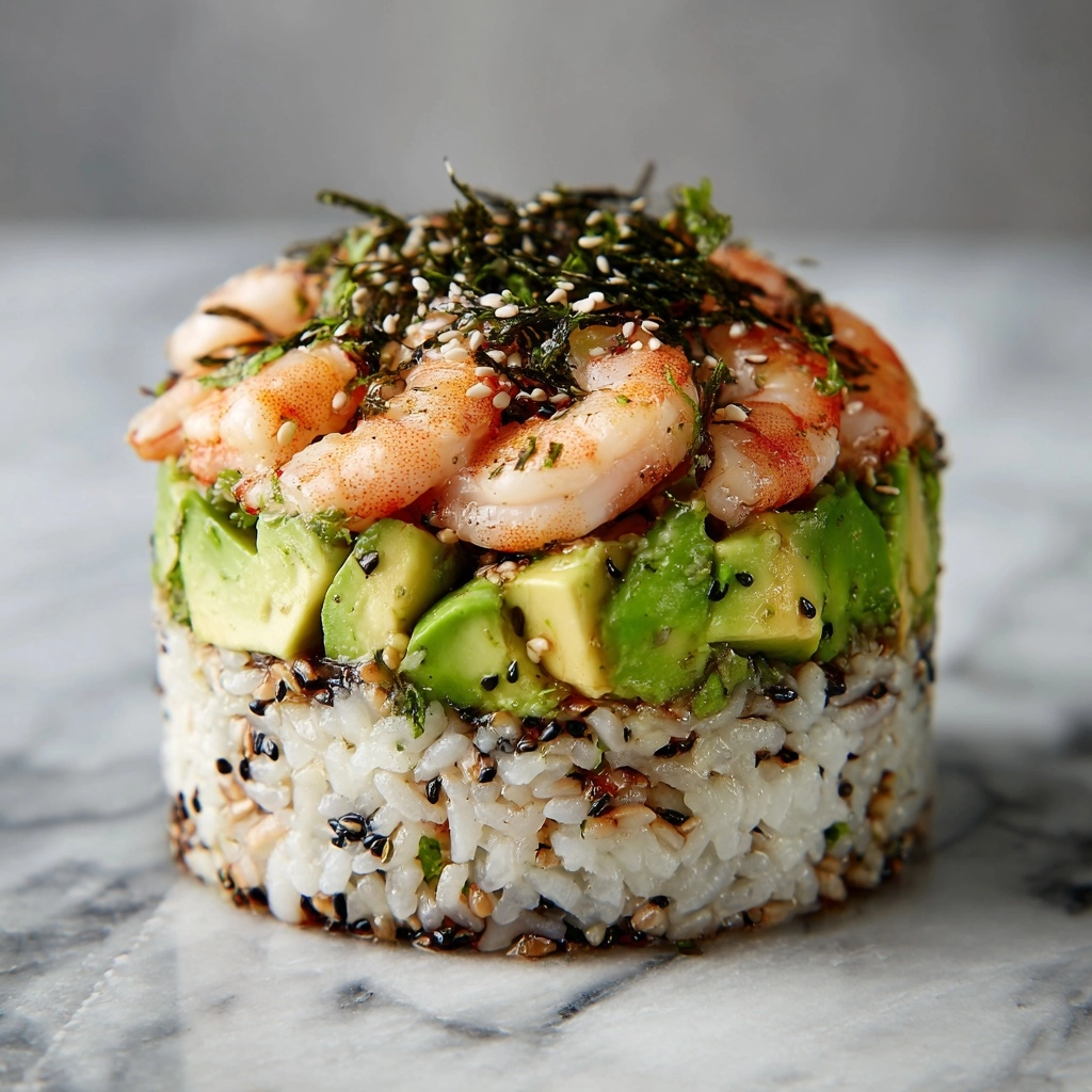 Spicy Shrimp Sushi Stacks Recipe - Recipe Image