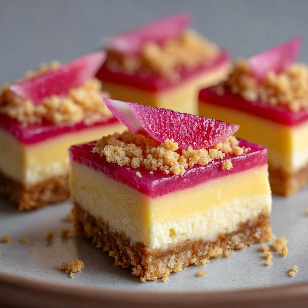 Rhubarb Cheesecake Squares Recipe - Recipe Image