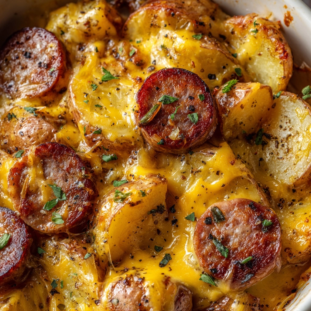 Cheesy Ranch Potatoes and Smoked Sausage Recipe - Recipe Image