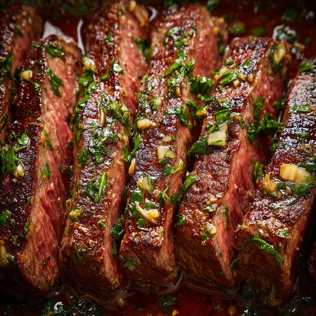 Garlic Butter Skillet Flank Steak Oven Recipe - Recipe Image