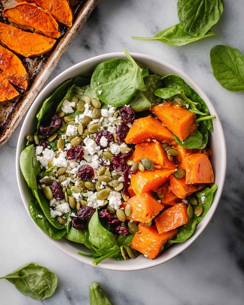 Roasted Butternut Squash Spinach Salad with Goat's Cheese Recipe - Recipe Image
