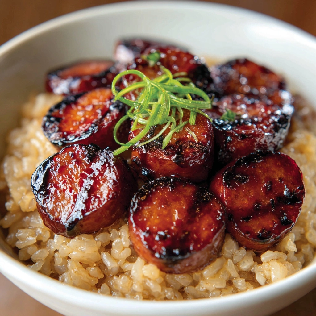 One-Pan Sweet & Tangy BBQ Sausage Rice Recipe - Recipe Image