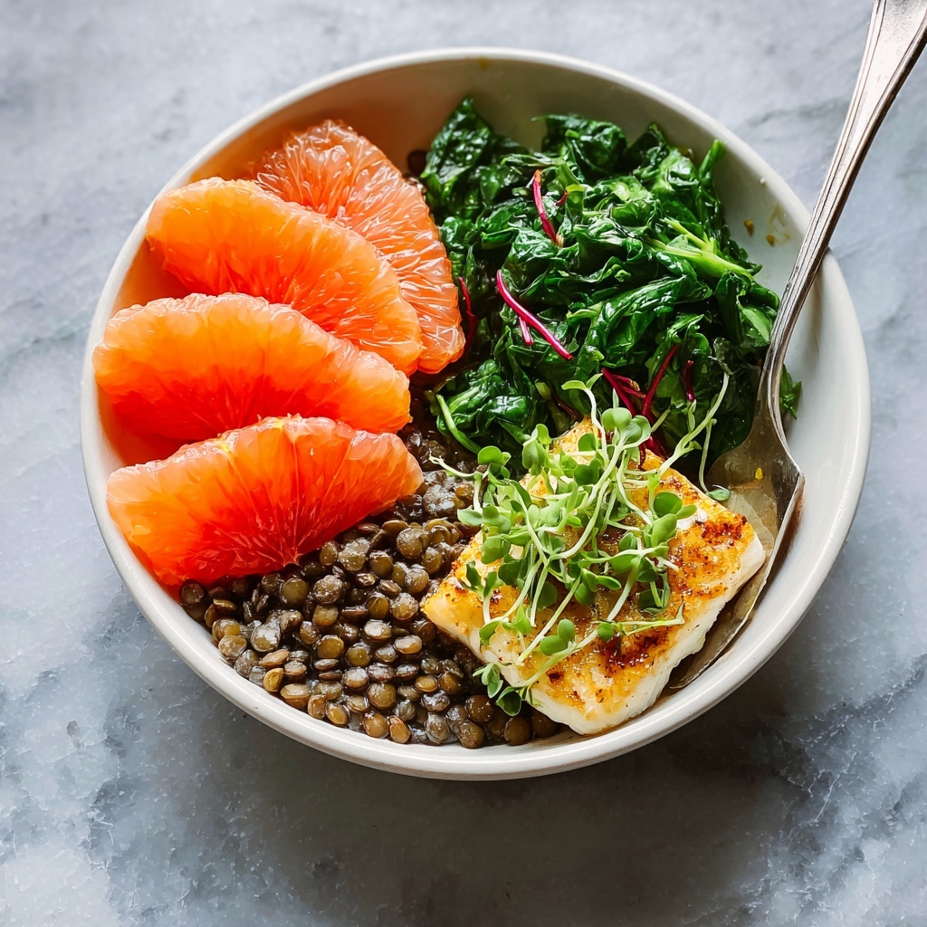 Orange Salmon with Lentils and Wilted Chard Recipe - Recipe Image
