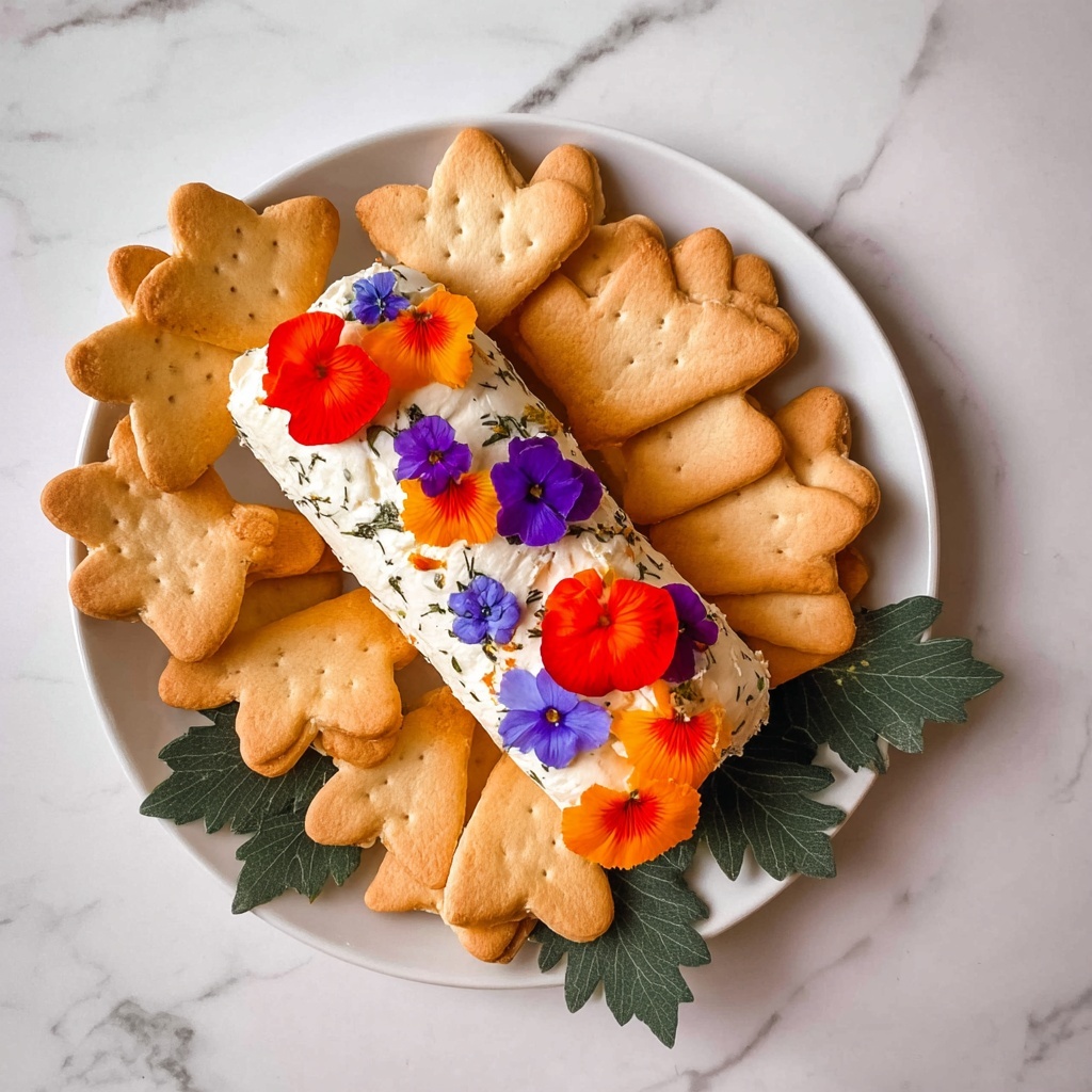 Edible Flower Cheese Log Recipe - Recipe Image