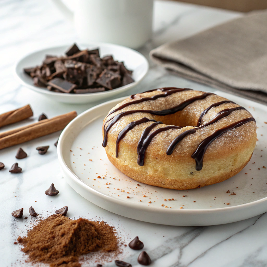 Cinnamon-Sugar Donuts with Chocolate Drizzle Recipe - Recipe Image