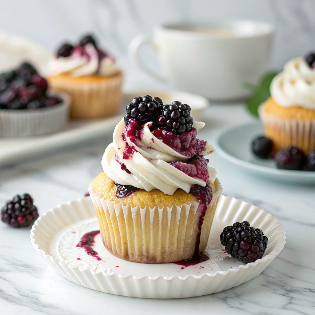 Blackberry Cheesecake Muffins Recipe - Recipe Image