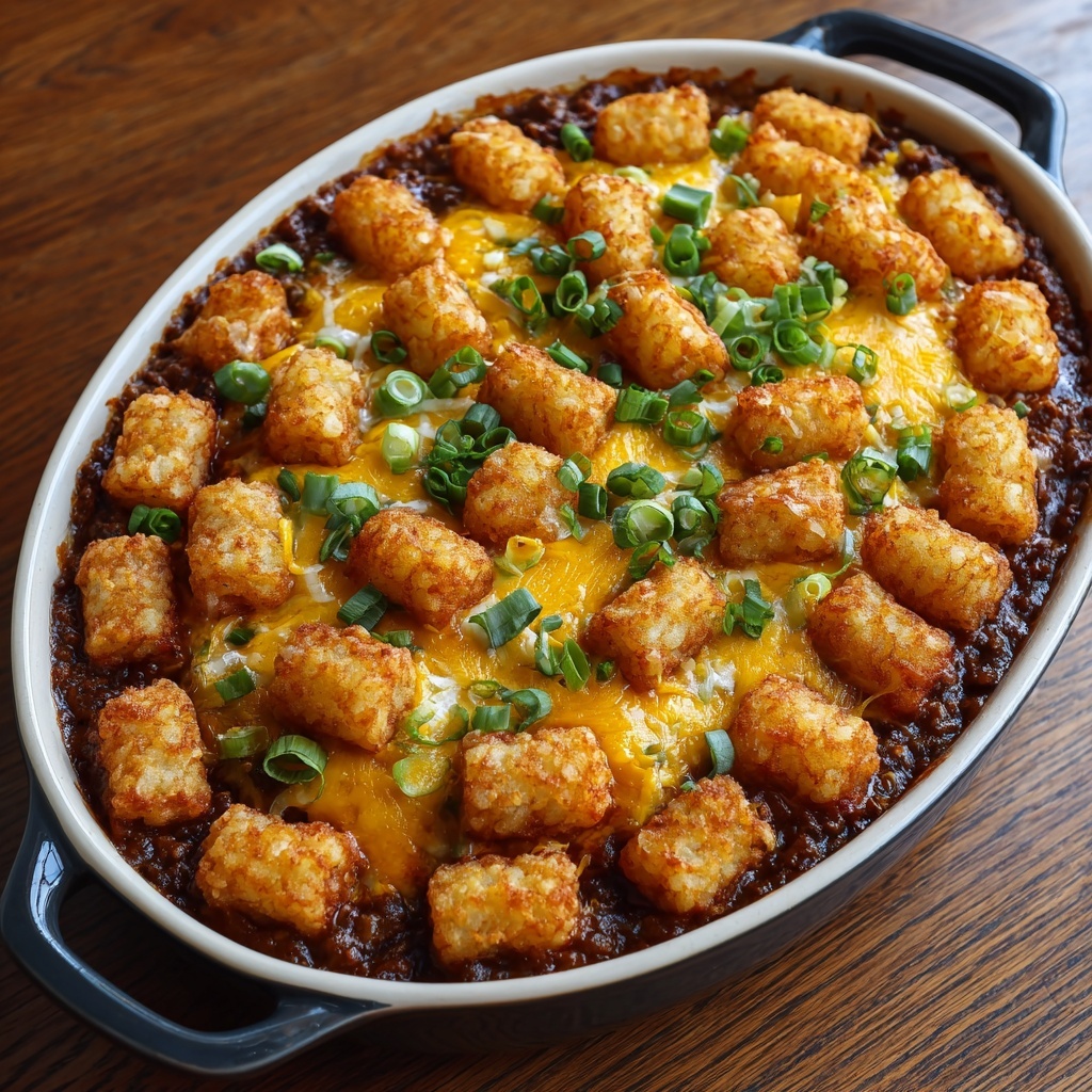 Crispy Tot Chili Casserole Recipe - Recipe Image