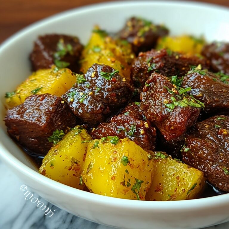 Juicy Air Fryer Garlic Butter Steak Bites and Potatoes Delight Recipe