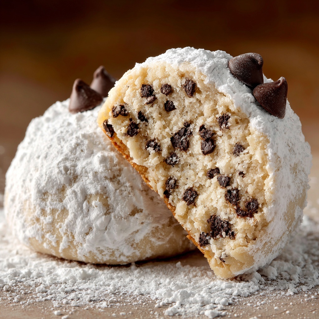 Melt-in-Your-Mouth Peanut Butter Chocolate Chip Snowball Cookies Recipe - Recipe Image